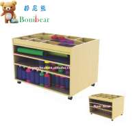 Kindergarten Furniture Art Series Wooden Multi Grid Paint Cabinet Children Wooden Furniture